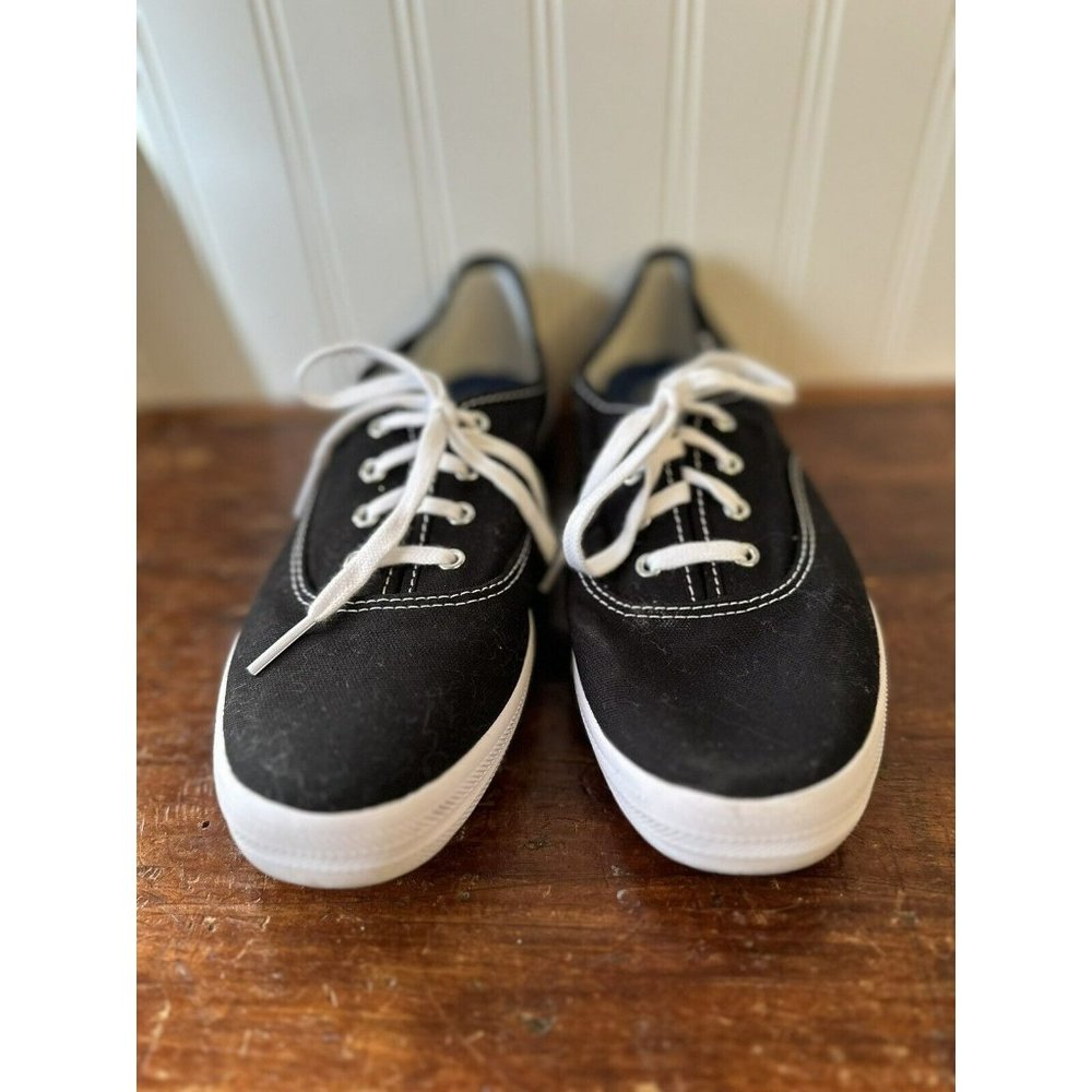 KED'S Canvas Ortholite Women's Lace-Up Sneaker Sz 7.5 Black Low Tennis Shoe